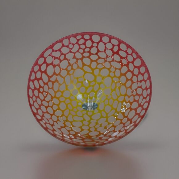 Retro Vintage Glass Ombré Martini Glass W/ Double Twist Stem 6.75”H - Picture 3 of 8